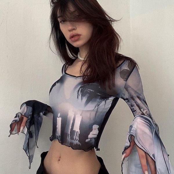fairy trash y2k printed long sleeve mesh see-through crop women american gothic rock dark e-girl t-shirt streetwear tee, White
fairy trash y2k printed long sleeve mesh see-through crop women american gothic rock dark e-girl t-shirt streetwear tee, White
