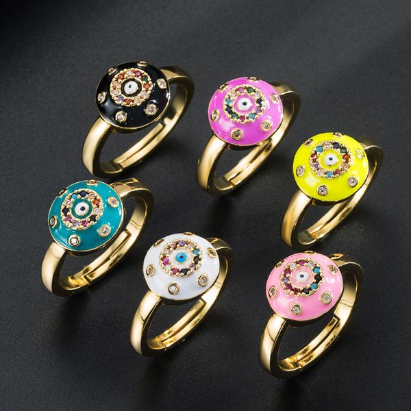 evil blue eye ring adjustable copper gold plated zircon rings colorful oil dropping jewelry, Golden;silver
evil blue eye ring adjustable copper gold plated zircon rings colorful oil dropping jewelry, Golden;silver