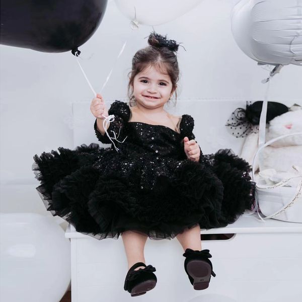 new black flower girls dresses sequined bow kids ball gowns children wedding party dress custom made, White;blue
new black flower girls dresses sequined bow kids ball gowns children wedding party dress custom made, White;blue