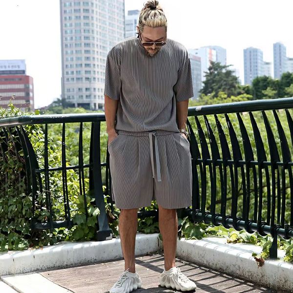 men's tracksuits casual streetwear solid color ribbed short sleeve t shirt and shorts two piece sets 2023 spring summer fashion men sui, Gray
men's tracksuits casual streetwear solid color ribbed short sleeve t shirt and shorts two piece sets 2023 spring summer fashion men sui, Gray