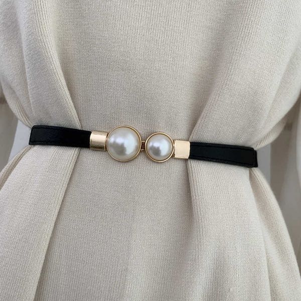 belts luxury women's belt creative pearl double buckle pathwork elastic waist girdle elegant dress belts female clothing accessories z0, Black;brown
belts luxury women's belt creative pearl double buckle pathwork elastic waist girdle elegant dress belts female clothing accessories z0, Black;brown