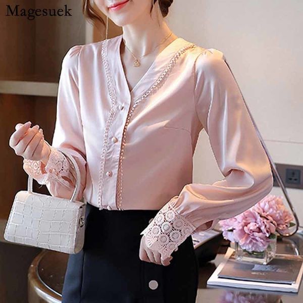 women's blouses shirts v-neck elegant fashion women's shirt sweet long sleeve shirt autumn simple temperature pink shirt women, White
women's blouses shirts v-neck elegant fashion women's shirt sweet long sleeve shirt autumn simple temperature pink shirt women, White