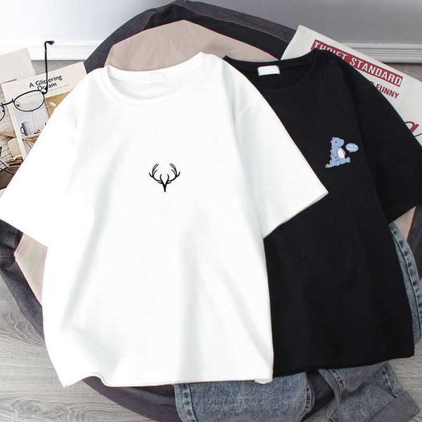 men's t-shirt round neck summer short fashion 5-sleeve upper garment and women's same style student couple half sleeve, White;black
men's t-shirt round neck summer short fashion 5-sleeve upper garment and women's same style student couple half sleeve, White;black