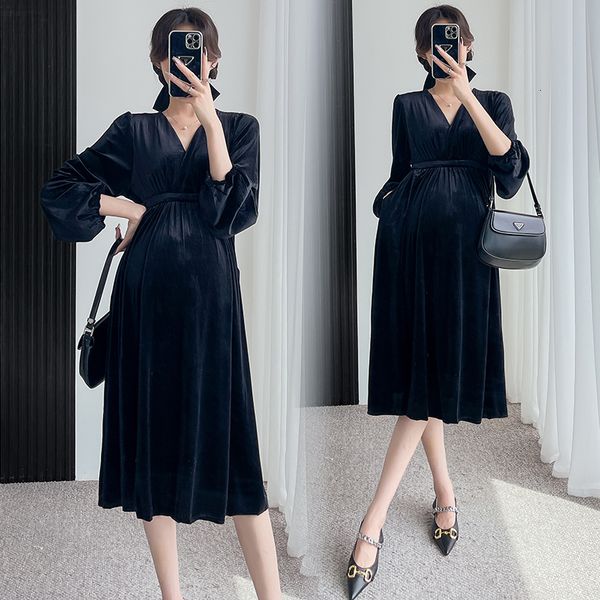 maternity dresses 9857# autumn korean fashion thin velvet maternity elegnat v-neck a-line ultra thin maternity maternity 230404, White
maternity dresses 9857# autumn korean fashion thin velvet maternity elegnat v-neck a-line ultra thin maternity maternity 230404, White