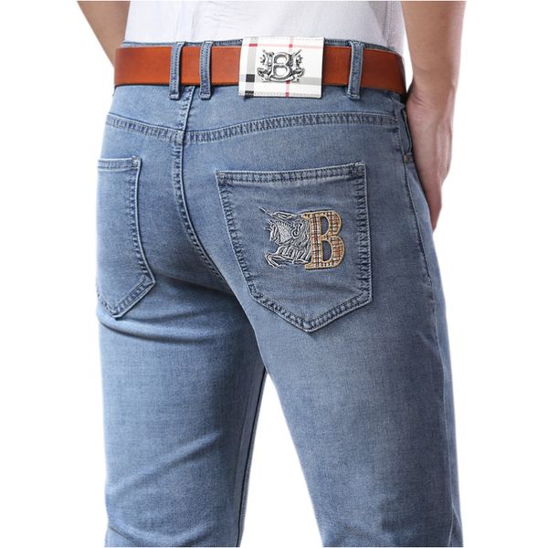 men's jeans spring summer thin denim slim fit european american high-end brand small straight pants xl8826-6, Blue
men's jeans spring summer thin denim slim fit european american high-end brand small straight pants xl8826-6, Blue