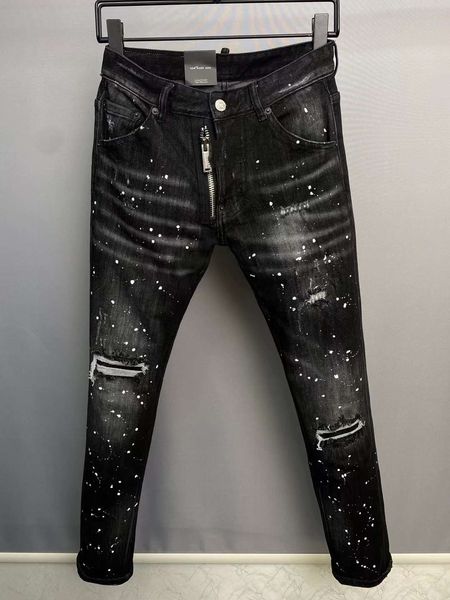 mens jeans black fake zippers large area spray paint hole cool style fashion pencil pants 9863# 230404, Blue
mens jeans black fake zippers large area spray paint hole cool style fashion pencil pants 9863# 230404, Blue