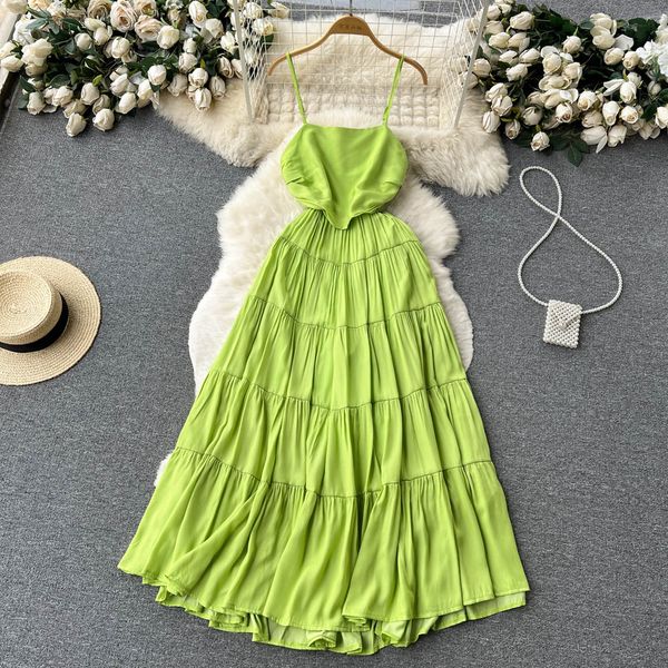 summer high-end design sense retro french dress tea break pleated hollowed out temperament suspender pleated long skirt, Black;gray
summer high-end design sense retro french dress tea break pleated hollowed out temperament suspender pleated long skirt, Black;gray