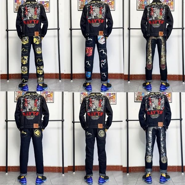 men's pants harajuku y2k casual evisus jeans embroidered baggy straight wide leg trousers for men high street hip hop streetwear 230403, Black
men's pants harajuku y2k casual evisus jeans embroidered baggy straight wide leg trousers for men high street hip hop streetwear 230403, Black