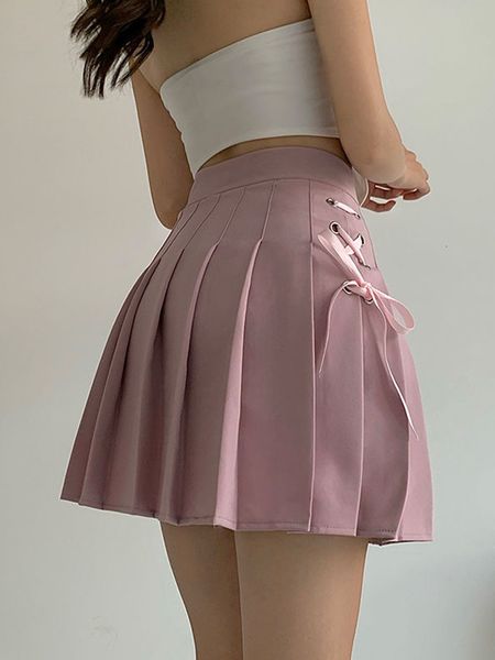 skirts women's tight pink bandage fold tight high waist solid tight summer kawaii prep style women's dress bottom student korean 2, Black
skirts women's tight pink bandage fold tight high waist solid tight summer kawaii prep style women's dress bottom student korean 2, Black