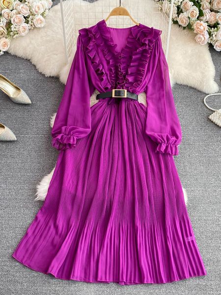 casual dresse spring autumn retro temperament vneck ruffled bubble longsleeved waist slimming aline pleated d1892 230404, Black;gray
casual dresse spring autumn retro temperament vneck ruffled bubble longsleeved waist slimming aline pleated d1892 230404, Black;gray