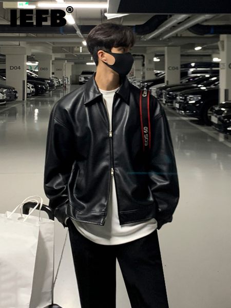 men's leather faux iefb korean chic double zipper pu jacket 2023 black simple trendy lapel autumn coats casual 9a1175 230403
men's leather faux iefb korean chic double zipper pu jacket 2023 black simple trendy lapel autumn coats casual 9a1175 230403