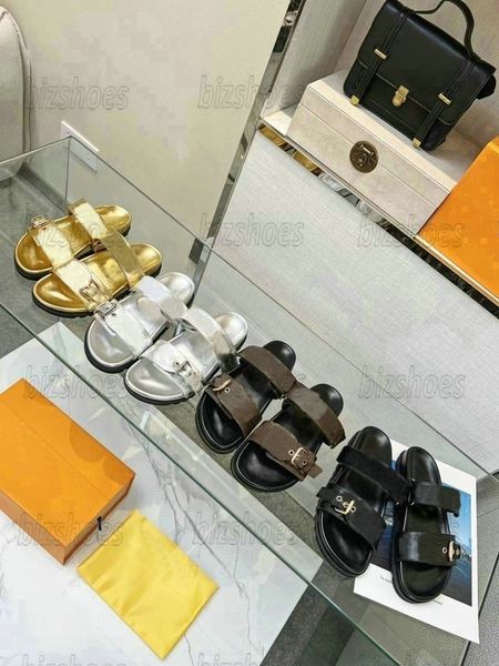 bom dia flat comfort mule monograms brown sliver golden canvas leather slippers slip-on loafers rubber outsole two adjustable straps slide s, Black
bom dia flat comfort mule monograms brown sliver golden canvas leather slippers slip-on loafers rubber outsole two adjustable straps slide s, Black