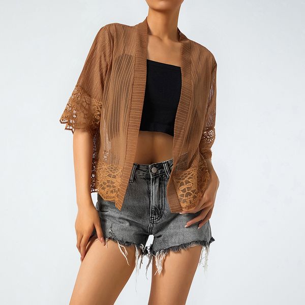 women's knits tee's lace summer open front shrug short sleeve solid color patchwork sheer bolero beachwear cover up 230403, White
women's knits tee's lace summer open front shrug short sleeve solid color patchwork sheer bolero beachwear cover up 230403, White