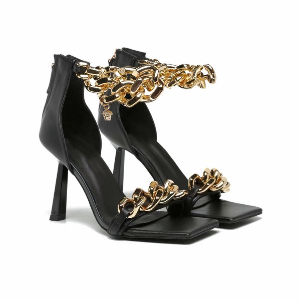 classic sandal designer women's shoes bar banquet princess wedding women's metal decoration 100% leather black gold high heels siz
classic sandal designer women's shoes bar banquet princess wedding women's metal decoration 100% leather black gold high heels siz