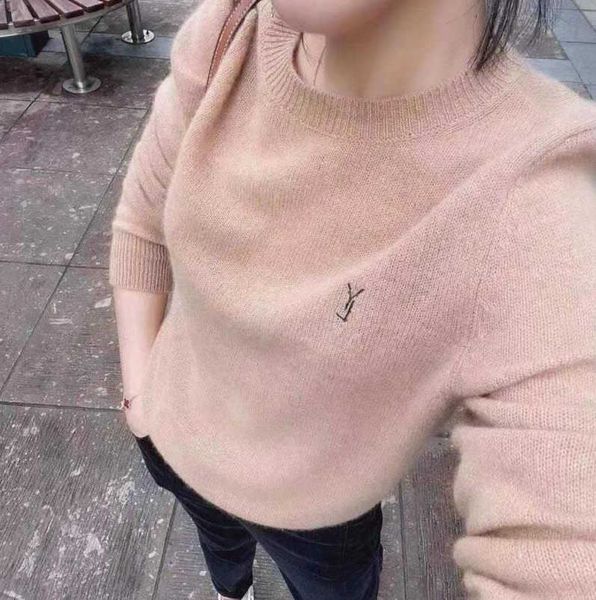 Designer Laurent puff cashmere sweater women's loose round neck sweaters fashion versatile Y embroidery knit bottom shirt pullover Sweatshirts, 02
Designer Laurent puff cashmere sweater women's loose round neck sweaters fashion versatile Y embroidery knit bottom shirt pullover Sweatshirts, 02