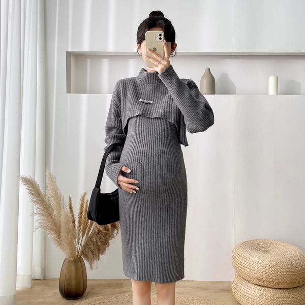 maternity dresses 6199# winter thick warm knitted pregnant women's dress set fashion ins trench strap sweater set pregnant women's, White
maternity dresses 6199# winter thick warm knitted pregnant women's dress set fashion ins trench strap sweater set pregnant women's, White