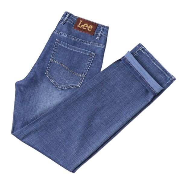 men's jeans spring summer thin denim slim fit european american high-end brand small straight pants xl892-1, Blue
men's jeans spring summer thin denim slim fit european american high-end brand small straight pants xl892-1, Blue