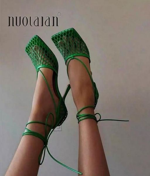 green mesh women pumps sandals female square toe high heels lace up crosstied stiletto hollow party shoes woman 2204219066007, Black
green mesh women pumps sandals female square toe high heels lace up crosstied stiletto hollow party shoes woman 2204219066007, Black