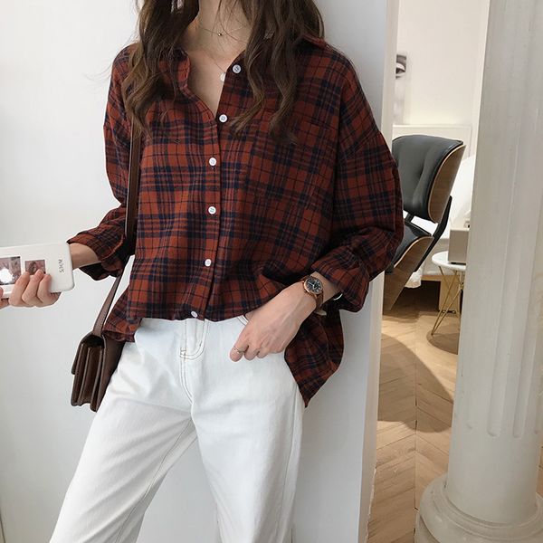 women's blouses shirts vintage plain single breasted chic shirt full sleeved lapel long summer shirt women's oversized loose casua, White
women's blouses shirts vintage plain single breasted chic shirt full sleeved lapel long summer shirt women's oversized loose casua, White
