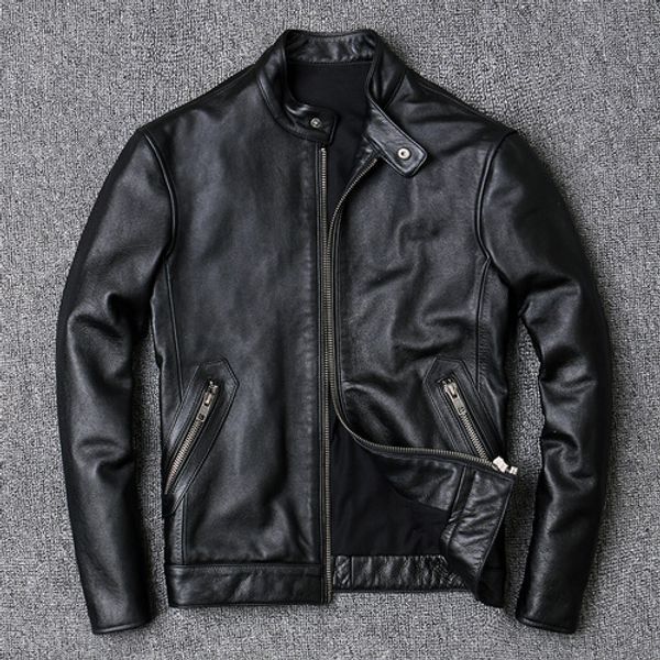 men's leather faux men 100 jacket genuine vintage natural cowskin coat spring autumn mens jackets 2023 chaquetas hombre 230404, Black
men's leather faux men 100 jacket genuine vintage natural cowskin coat spring autumn mens jackets 2023 chaquetas hombre 230404, Black