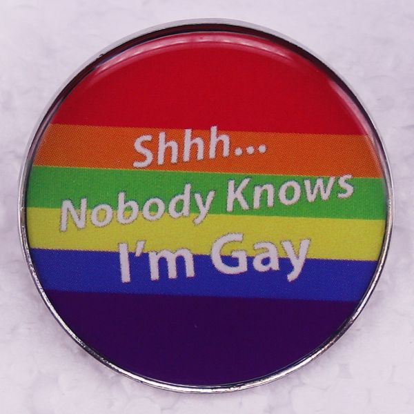 rainbow pride emblem circular brooch cute anime movies games hard enamel pins collect metal cartoon brooch shhh nobody knows i'm gay, Blue
rainbow pride emblem circular brooch cute anime movies games hard enamel pins collect metal cartoon brooch shhh nobody knows i'm gay, Blue