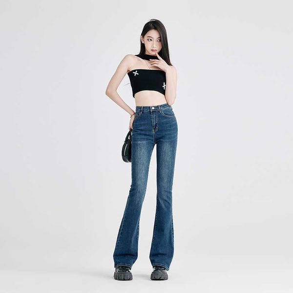 high waist jeans women's spring 2023 new draping stretch slim fit versatile floor flare, Blue
high waist jeans women's spring 2023 new draping stretch slim fit versatile floor flare, Blue
