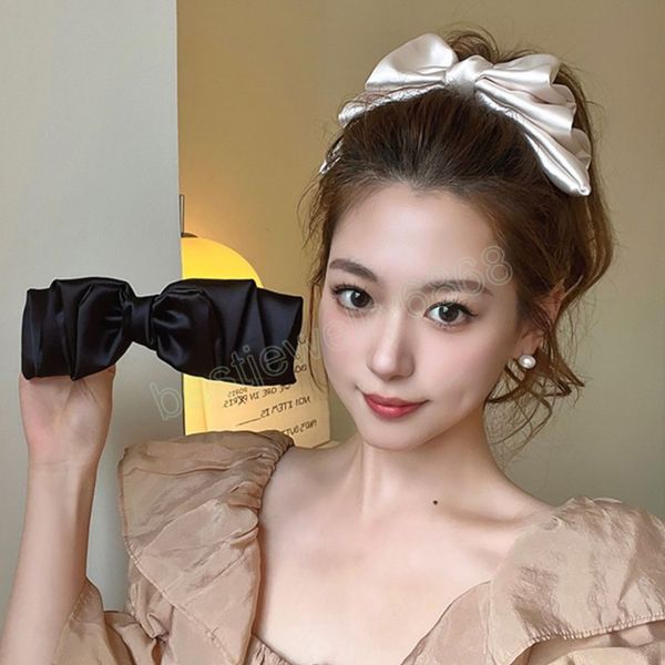 elegant bow ribbon hair clip fashion simple solid satin spring clip hair pin retro headband with clips girls hair accessories, Golden;silver
elegant bow ribbon hair clip fashion simple solid satin spring clip hair pin retro headband with clips girls hair accessories, Golden;silver