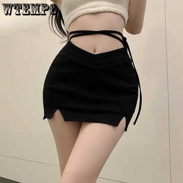 skirts wtempo black skirt for women summer fashion harajuku skirts girl's chic slim lace-up mini skirt split y2k short skirts p230403
skirts wtempo black skirt for women summer fashion harajuku skirts girl's chic slim lace-up mini skirt split y2k short skirts p230403