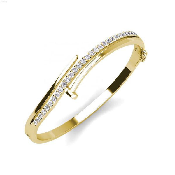925 sliver 18k gold plated nail bangle bracelet jewelry for women made with premium crystal destiny jewellery, Golden;silver
925 sliver 18k gold plated nail bangle bracelet jewelry for women made with premium crystal destiny jewellery, Golden;silver