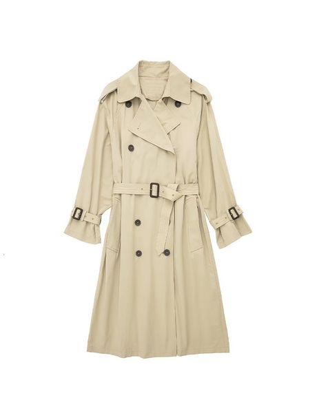 women's trench coat fashion loose with belt double breasted vintage long sleeve pockets female outerwear chic overcoat 230403, Tan;black
women's trench coat fashion loose with belt double breasted vintage long sleeve pockets female outerwear chic overcoat 230403, Tan;black