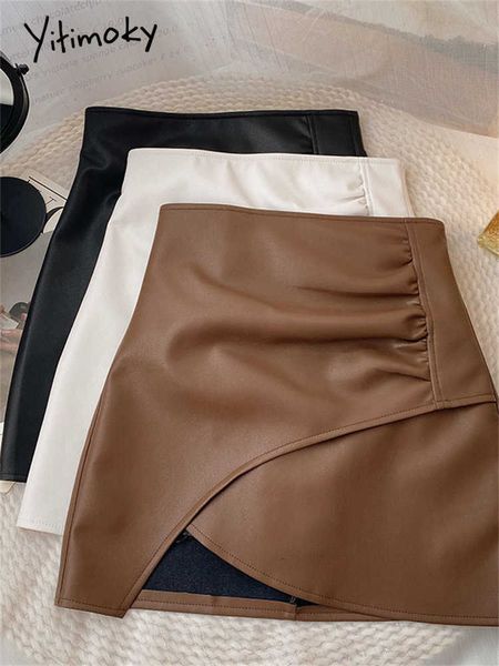 skirts yitimoky asymmetrical leather skirts for women vintage mini skirt office lady autumn 2022 pu high waist korean fashion clothing p2304, Black
skirts yitimoky asymmetrical leather skirts for women vintage mini skirt office lady autumn 2022 pu high waist korean fashion clothing p2304, Black
