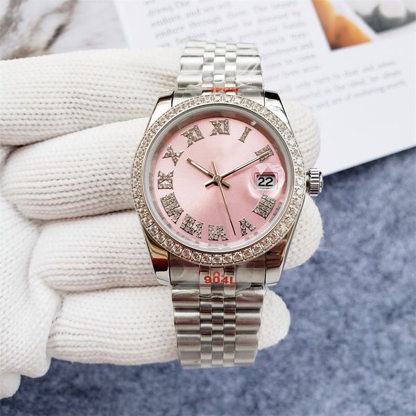 luxury mens watch 36mm diamond dial mechanical movement womens watches stainless steel strap couples wristwatch orologi di lusso, Slivery;brown
luxury mens watch 36mm diamond dial mechanical movement womens watches stainless steel strap couples wristwatch orologi di lusso, Slivery;brown