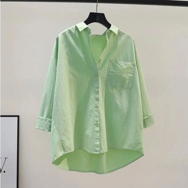 women's blouses shirts small fresh light multicolor cotton women's single pocket loose longsleeved 2023 spring midlength female 23, White
women's blouses shirts small fresh light multicolor cotton women's single pocket loose longsleeved 2023 spring midlength female 23, White