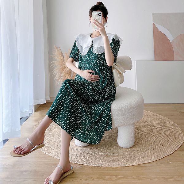 maternity dresses selling pleated double layer peter pan collar green pregnant woman summer chiffon dress fashion pregnant woman flower dres, White
maternity dresses selling pleated double layer peter pan collar green pregnant woman summer chiffon dress fashion pregnant woman flower dres, White