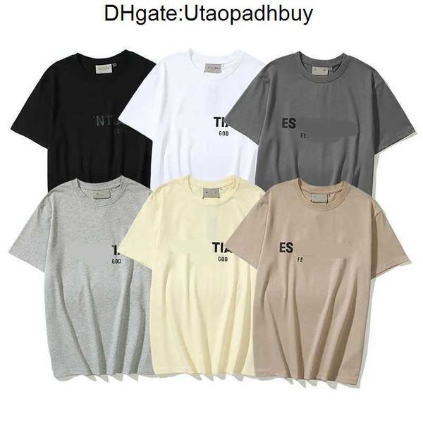 designer ess t shirts mens chest letter laminated print ide short sleeve fog high street loose oversize casual pure tees for men and womens, White;black
designer ess t shirts mens chest letter laminated print ide short sleeve fog high street loose oversize casual pure tees for men and womens, White;black