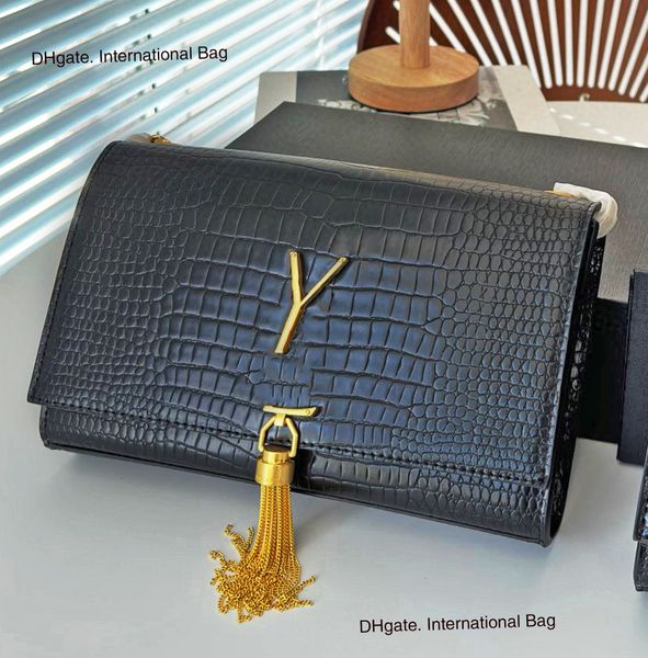 designer kate tassel chain bag crocodile print glossy cow leather one shoulder crossbody handbag with tassel pendant - stylish and versatile
designer kate tassel chain bag crocodile print glossy cow leather one shoulder crossbody handbag with tassel pendant - stylish and versatile