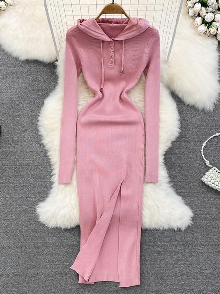 fancy woman casual dresses ftlzz autumn winter elegant women knitting split dress lady hooded button vintage empire slim pink, Black;gray
fancy woman casual dresses ftlzz autumn winter elegant women knitting split dress lady hooded button vintage empire slim pink, Black;gray