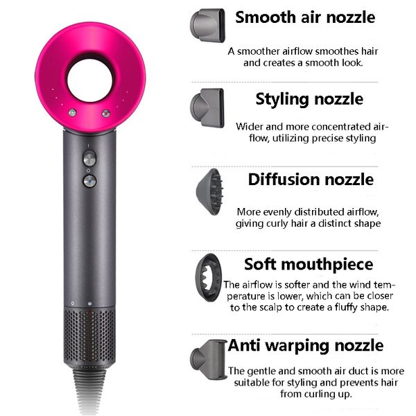 Hair dryer 5 in 1 Professional negative ion leafless hair care dryer to reduce frizzy hair Powerful hot and cold air constant temperature hair salon hair dryer, White
Hair dryer 5 in 1 Professional negative ion leafless hair care dryer to reduce frizzy hair Powerful hot and cold air constant temperature hair salon hair dryer, White