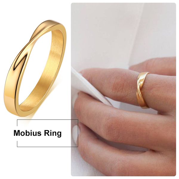 thin 3mm womem's mobius ring charm stainless steel twist mobius wedding ring infinite love gitfs, Golden;silver
thin 3mm womem's mobius ring charm stainless steel twist mobius wedding ring infinite love gitfs, Golden;silver