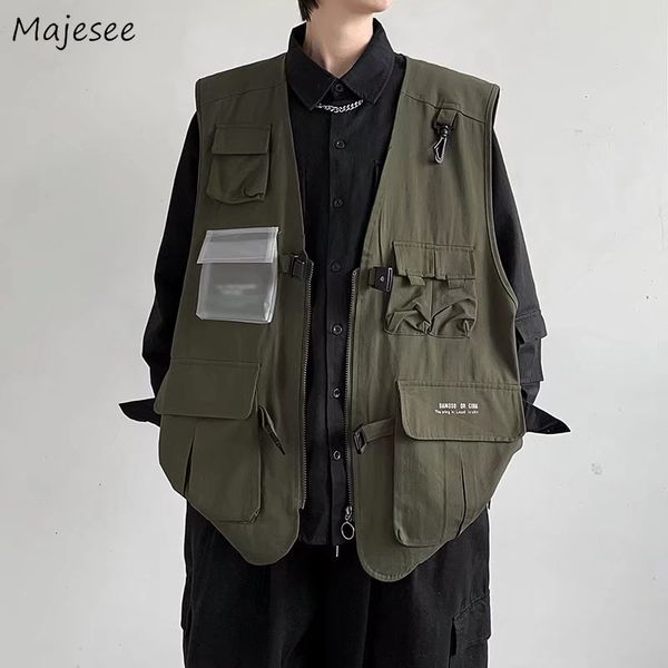 men's vests men japanese retro multi pockets casual design handsome summer cargo harajuku clothing sleeveless teens streetwear hip hop, Black;white
men's vests men japanese retro multi pockets casual design handsome summer cargo harajuku clothing sleeveless teens streetwear hip hop, Black;white