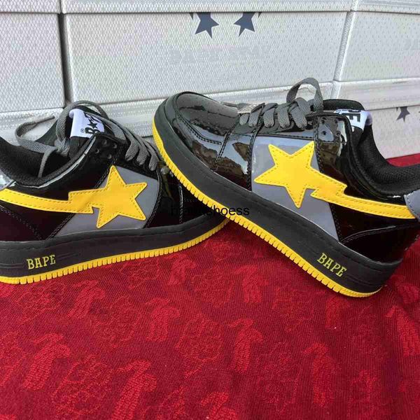 bapesta black yellow lacquer leather casual board shoes low genuine leather sneakers lace up fashion shoes
bapesta black yellow lacquer leather casual board shoes low genuine leather sneakers lace up fashion shoes