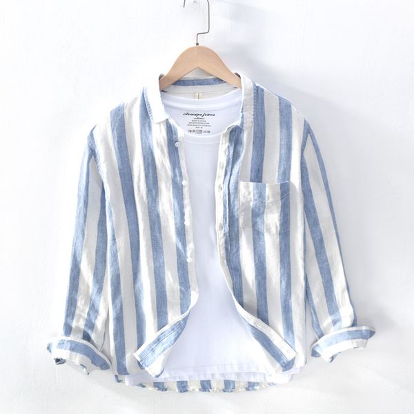 men's casual shirts sleeve fresh shirt large stripe men's long linen fabric breathable comfortable loose youth 990, White;black
men's casual shirts sleeve fresh shirt large stripe men's long linen fabric breathable comfortable loose youth 990, White;black