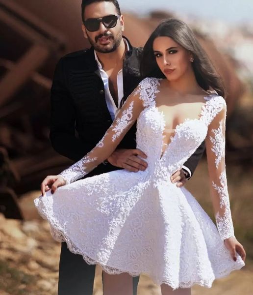 above knee short lace a-line wedding dresses long sleeves appliques sweetheart neck white bridal gowns dubai garden vestido de novia
above knee short lace a-line wedding dresses long sleeves appliques sweetheart neck white bridal gowns dubai garden vestido de novia
