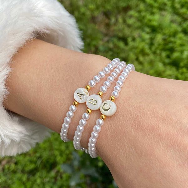 charm bracelets new natural shell 26 letter bracelet small pearl beads bracelet elastic handmade bangle imitation pearl bracelet fashion jew, Golden;silver
charm bracelets new natural shell 26 letter bracelet small pearl beads bracelet elastic handmade bangle imitation pearl bracelet fashion jew, Golden;silver