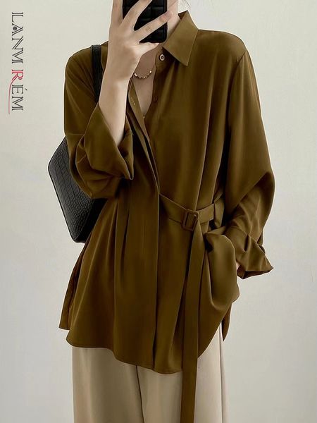 women's blouses shirts lanmrem korean style bandage irregular design shirt long sleeve single breasted loose casual 2023 spring clothe, White
women's blouses shirts lanmrem korean style bandage irregular design shirt long sleeve single breasted loose casual 2023 spring clothe, White