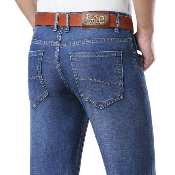 men's jeans spring summer thin denim slim fit european american high-end brand small straight pants xl892-7, Blue
men's jeans spring summer thin denim slim fit european american high-end brand small straight pants xl892-7, Blue