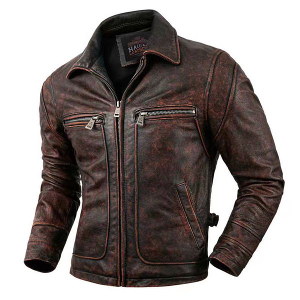 men's leather faux fashion tail retro distressed lapel slim jacket 100 genuine reddish brown 230404, Black
men's leather faux fashion tail retro distressed lapel slim jacket 100 genuine reddish brown 230404, Black