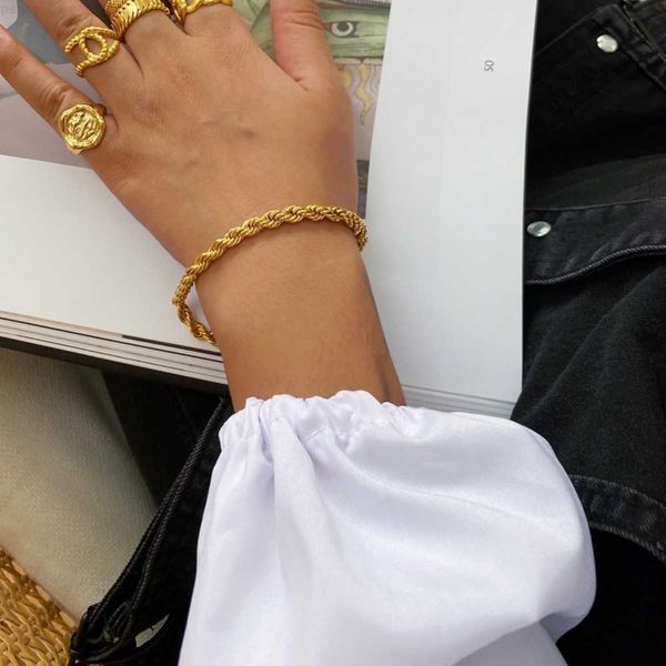 emanco new twist rope chain bracelet 14k gold plated stainless steel jewelry for women, Golden;silver
emanco new twist rope chain bracelet 14k gold plated stainless steel jewelry for women, Golden;silver
