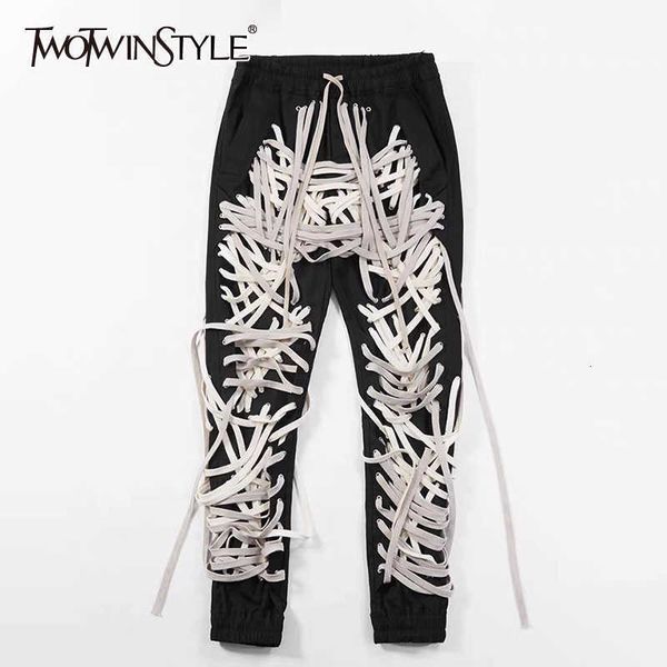 women's shorts twotyle hit color patchwork bandage trouser high waist casual slim pants for female summer streetwear fashion 230404, White;black
women's shorts twotyle hit color patchwork bandage trouser high waist casual slim pants for female summer streetwear fashion 230404, White;black