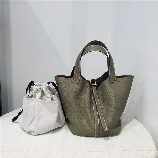designer luxury bag and leather women's hand shoulder vegetable basket bucket fashion leisure bagx4vmxwfk picotin